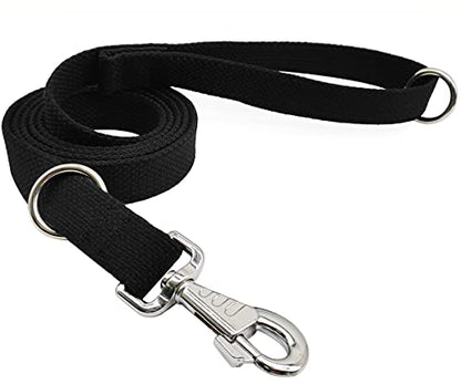 6ft Heavy Duty Tactical Dog Leash, Military Style Thick Cotton Strong K9 Dog Leash for Outdoor Walking Hunting Hiking, Black - color: black