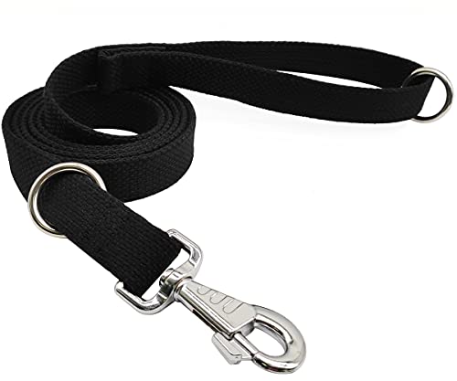 6ft Heavy Duty Tactical Dog Leash, Military Style Thick Cotton Strong K9 Dog Leash for Outdoor Walking Hunting Hiking, Black - color: black