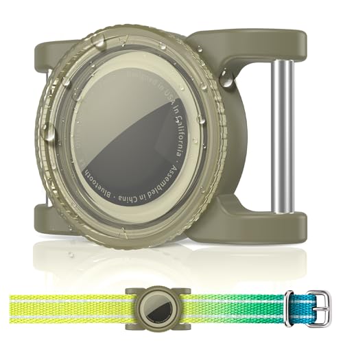 Pet Collar Holder for Apple Airtag, Waterproof & Rotating Design with Transparent Cover for DIY Info (DIY Paper Tags Included), Durable & Lightweight Tracker Case for Dogs and Cats (Army Green) - color: Army Green