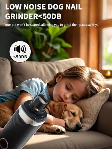 New Upgraded Dog Nail Grinder with LED Lights, 3-Speed Electric Rechargeable Pet Nail Trimmer for Small Medium Large Dogs (Blue) - color: Blue