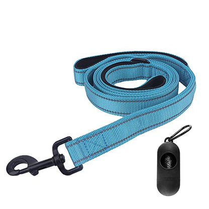 Heavy Duty Dog Leash with 2 Handles - 5FT Reflective Anti-Pull Training Lead for Medium & Large Dogs, Double Handle Leash with Padded Grip, Durable Nylon Pet Leash (Blue) by [CHENEDY] - color: Blue, size: 60 Inch\5FT