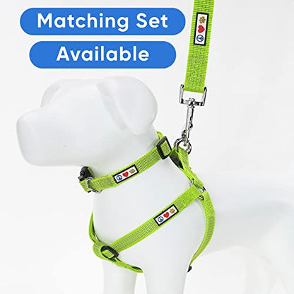 Pawtitas Reflective Dog Collar for X-Small Dogs – Adjustable Nylon Puppy Collar with Quick-Release Buckle | Fits Neck 8–13 in | Night Safety Training Collar | XS | Green - color: Green, size: X-Small (Pack of 1)