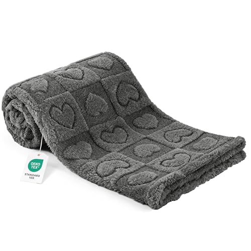 gogobunny Pet Blanket for Dogs Cats, 300GSM Ultra Soft Coral Fleece Blanket, Washable Small Dog Cat Blanket, Calming Crate Mat, Furniture Protector for Couch Bed Car Seat, Grey, 30x40IN - color: Grey, size: 30x40"
