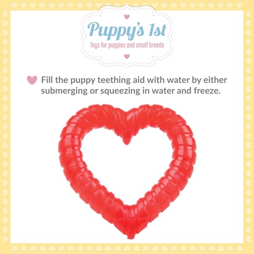 SmartPetLove Snuggle Puppy Teething Toys - Naturally Soothe and Provide Relief with Ice (Heart Shaped) (Pack of 2) - size: One Size (Pack of 2)