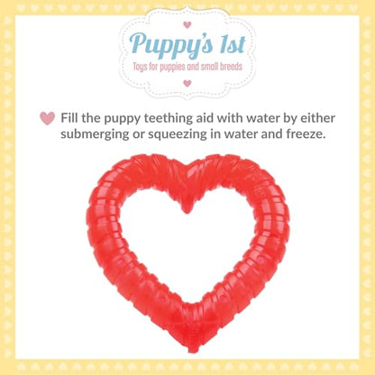 SmartPetLove Snuggle Puppy Teething Toys - Naturally Soothe and Provide Relief with Ice (Heart Shaped) (Pack of 2) - size: One Size (Pack of 2)