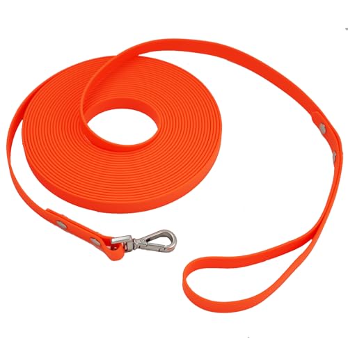 Waterproof Long Dog Training Leash 50ft Outdoor PVC Dog Leashes Great for Large Medium Small Dog Training Lead,Beach,Yard,Play,Camping(Orange - color: Orange, size: 50ft