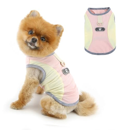PAIDEFUL Summer Cooling Dog Shirt for Small Dogs Breathable Mesh Pet T-Shirts UV Sun Protection Puppy Vest Soft Lightweight Doggie Tank Top Fashion Chihuahua Tee Clothes Cat Apparel D-Ring,Pink,L - color: pink, size: XL