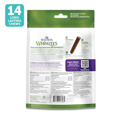Wellness WHIMZEES Puppy Natural Dog Dental Treat, Chews, Freshens Breath, Medium/Large Size, 7.9 oz Bag, 14 Count - size: 14 Count (Pack of 1)