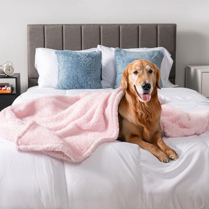 PETAMI Fluffy Fleece CAT and Dog Throw Blanket, Pink, X-Large - color: Pink, size: X-Large (60x80)