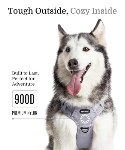 2026 New Edition, Fei & Eve Classic Dog Harness - Quick-Release Buckles | 3-Point No-Pull Control | Heavy-Duty 900D Nylon | Dual Safety Handles | Breathable Mesh | Adjustable Fit | X-Large,Gray - color: Twilight Gray, size: XL