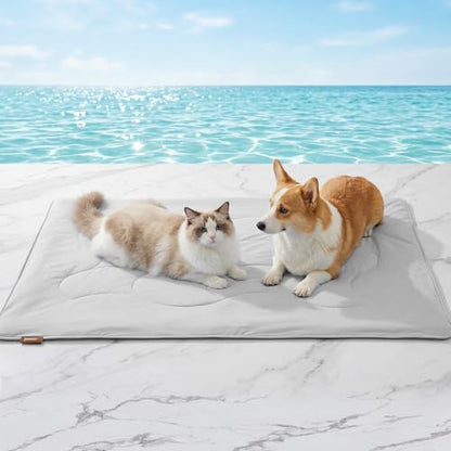 ZOMISIA Premium Cooling Blanket for Medium Dogs - Q-MAX>0.5 Cold Breathable Washable Pet Mat, Travel Soft Dog Summer Essentials, Grey, 30"x40" - color: Grey, size: M(30x40")