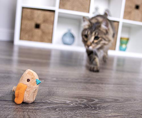 SmartyKat Chickadee Chirp Electronic Sound Cat Toy, Contains Catnip, Battery Powered - Light Brown, One Size - size: One Size, style: Chickadee Chirp