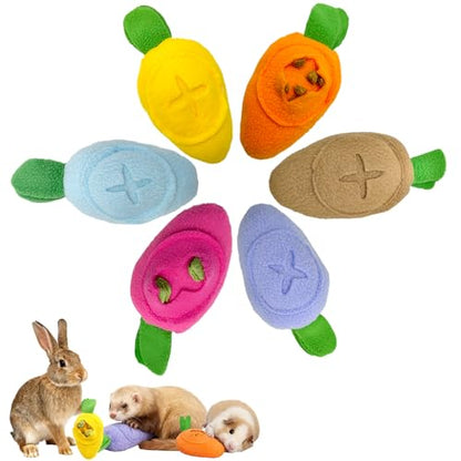 Hamiledyi Guinea Pig Foraging Toys Rabbit Enrichment Interactive Toy for Relieve Boredom Food Hide Puzzle Toys Exercise Acitivity Forage Toy for Hamster Chinchilla Small Animals (6 Pieces) - size: 6 Pieces