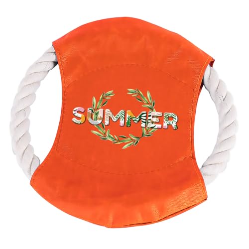 Cotton Rope Flying Disc - Durable & Safe Dog Chew Toy, Non-Toxic Interactive Frisbee for Beach, Park, Backyard Play, Ideal for Medium/Large Dogs - color: Orange, size: summer