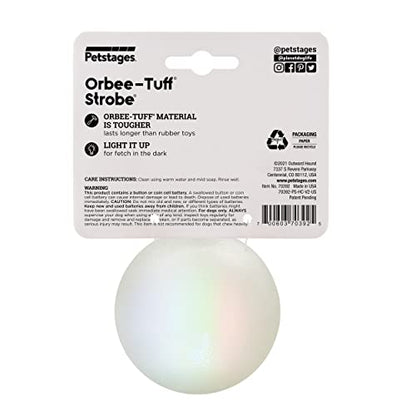 Outward Hound by Planet Dog Strobe Ball Glo Light Up LED Ball Dog Toy - color: Glow in the Dark Strobe Toy