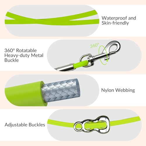 8.2ft Hands Free Dog Leash,Versatile Waist & Crossbody Lead for Medium Dogs,Waterproof & Adjustable for Running Jogging Walking, 360° Swivel Metal Buckle (Green) - color: Green