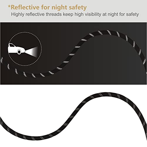 Dog Leash Heavy Duty 6ft, Double Handle Dog Leash with Padded Handle for Traffic Control, Reflective Rope Leashes for Large and Medium Dogs Night Control Safety Training (Black) - color: Black (25 to 120 lbs)