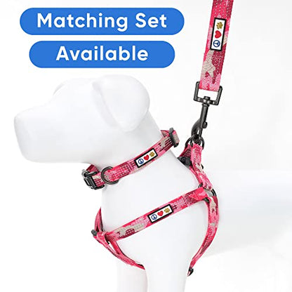 Pawtitas Reflective Dog Collar for X-Small Dogs – Adjustable Nylon Puppy Collar with Quick-Release Buckle | Fits Neck 8–13 in | Night Safety Training Collar | XS | Camouflage Pink - color: Pink camo, size: X-Small (Pack of 1)