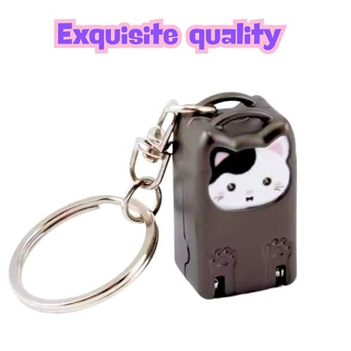 Mini Nail Clippers Keychain, Cute Cat Nail Clipper, Small Foldable Portable Travel Size, Cutie Kitten, Compact Pocket Folding Nail Cutter Keyring (Gunmetal) - color: Gunmetal