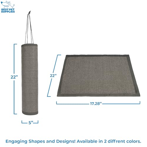 Best Pet Supplies Catify Cat Scratcher, Fun Interactive Scratchers, Posts, Poles, Claw Safe, Furniture Saver Indoor Play Support Natural Cat Behaviors Heavy Duty - Log (Gray), 22 x 17.28 - color: Gray Log