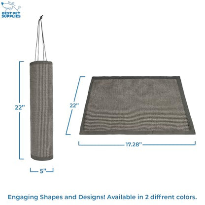 Best Pet Supplies Catify Cat Scratcher, Fun Interactive Scratchers, Posts, Poles, Claw Safe, Furniture Saver Indoor Play Support Natural Cat Behaviors Heavy Duty - Log (Gray), 22 x 17.28 - color: Gray Log