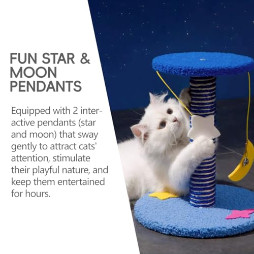 Starry Sky Cat Tree Tower | Multi-Layer Cats Furniture with Space Capsule | Cat Bed & Cat House Combined | Durable Cat Scratching Post for Indoor Cats (12Inch)