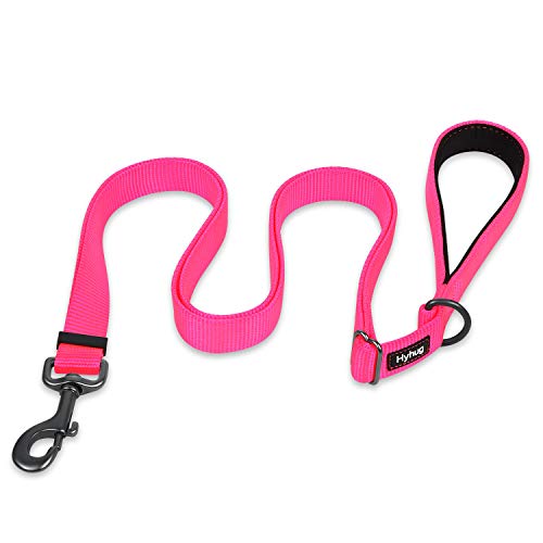 Pets Premium Adjustable 6 Feet Leash with Super Soft Neoprene Padded Handle - Heavy Duty Nylon Lead for Medium Large Giant DogsTraining and Daily Use. (Large, Hot Pink) - color: Hot Pink, size: Large Adjustable 6 Feet