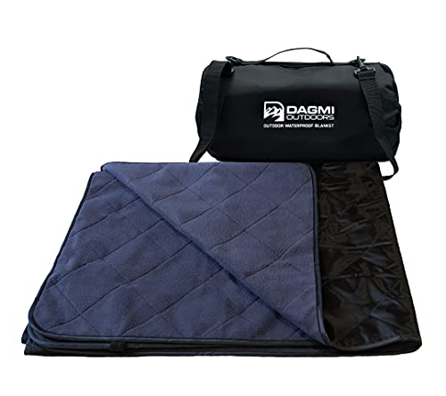 Waterproof Outdoor Blanket Large Fleece Camping & Stadium Blankets for Cold Weather. Perfect for Outdoors, Car, Dogs, Boat, Picnic. Windproof, Extra Warm, Machine Washable.
