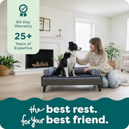 Furhaven Elevated Dog Bed Frame for 36" x 27" Large Dog Beds, Easy Assembly - Mid-Century Modern Bed Frame - Gray Wash, Large - color: Veneer Gray Wash, size: 36" x 27"