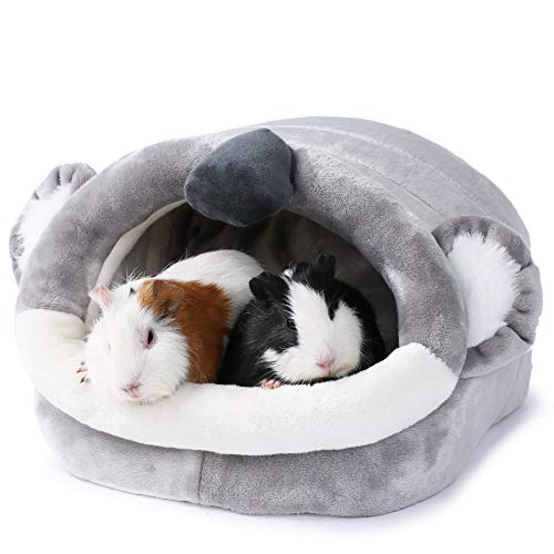 Warm Bunny Bed for Rabbits Outdoor Cage Hideout Hut Tent Cave Tunnel Cute House Cotton Washable Winter Gray (XL,Koala) - color: 6-Koala, size: XL
