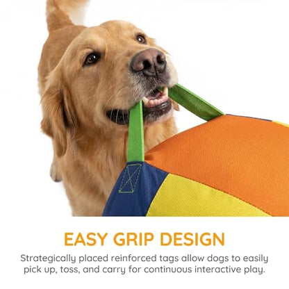 10/18/22" Herding Ball for Dogs & Horses - Tear-Resistant Inflatable Toy with Heavy-Duty Handle Cover & Pump - Durable Exercise Ball for Large Pets (Large) - size: Large
