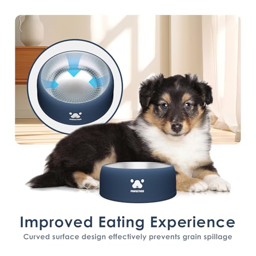 PAWGETHER® Stainless Steel Dog Bowls, Dog Food and Water Bowl Non-Slip Easy to Clean Dishwasher Safe for Puppy Small Medium Dogs Cats Navy Blue 34oz - color: Navy (34oz)