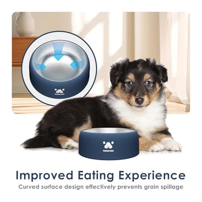 PAWGETHER® Stainless Steel Dog Bowls, Dog Food and Water Bowl Non-Slip Easy to Clean Dishwasher Safe for Puppy Small Medium Dogs Cats Navy Blue 34oz - color: Navy (34oz)