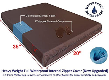 Dogbed4less Premium Gel Memory Foam Dog Bed, Durable Denim Cover with Waterproof Liner and Extra Pet Bed Case, 35"X20"X4" Small to Medium Pet - size: 35.0"L x 20.0"W x 4.0"Th