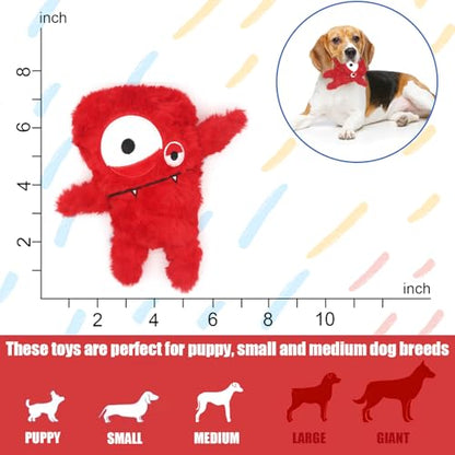 Squeaky Dog Toy, Plush Stuffed Dog Toy Keep Them Busy Tug of War Dog Chew Toy for Small Medium Large Dogs (Red) - color: Red