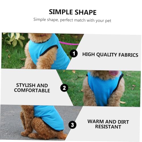 TEHAUX Pet Vest Sleeveless Cooling Mesh Breathable Dog Shirt Blue S Summer Clothes for Small Dogs Puppies