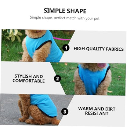 TEHAUX Pet Vest Sleeveless Cooling Mesh Breathable Dog Shirt Blue S Summer Clothes for Small Dogs Puppies