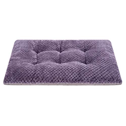 WONDER MIRACLE Fuzzy Deluxe Pet Beds, Super Plush Dog or Cat Beds Ideal for Dog Crates, Machine Wash & Dryer Friendly (15" x 23", S-Grape Purple) - color: S-Grape Purple, size: 15" x 23"