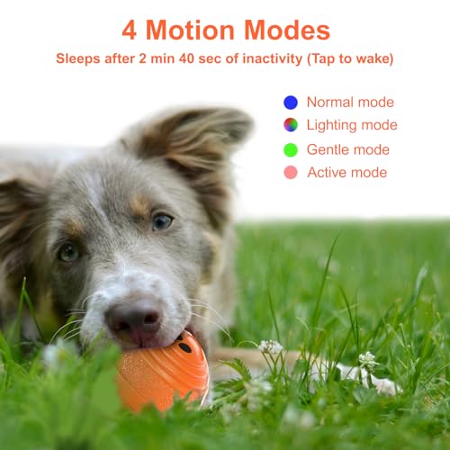 Interactive Dog Ball - Smart Toy for Small and Medium Dogs, Automatic Moving Ball, Rotating & Bouncing, Durable TPU+PC Shell, Toys that Keep Dogs Busy, for Dog (Orange)