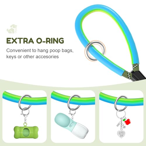 Dog Leash Heavy Duty 4/5/6ft XiaZ 2 Handles Dog Leashes for Medium Large Dogs 1/2 Inch 1000lb Strength Reflective PVC Waterproof-Handles Metal Hook Dual-Handle Rope Leash Nighttime Safety - color: Green, size: 4FT (1/2")