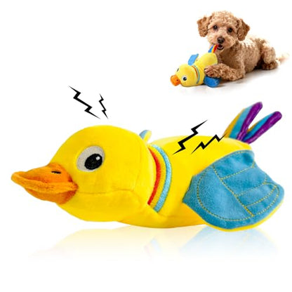 lilfrd Squeaky Dog Toys, Duck Plush Toy with Crinkle & Squeaker - Puppy Toys to Keep Them Busy, Interactive Chew for Small Medium Dogs - style: Duck