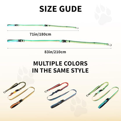 ‌EVERKING 6ft Hands-Free Dog Leash - 6-in-1 Adjustable with 360° Rotating Buckle, Night Reflective & Shock Absorbing for Large/Small Dogs (Up to 120lbs) (Green) - color: Green