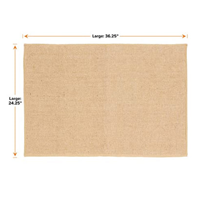 Neater Pets Jute Cat Litter Trapping Mat - Catches Spilled Litter Mess from Kitty Litter Box to Protect Floors, Soft on Cats Paws, Anti-Skid Backing, Easy to Clean, Beige, 24" x 36" - color: Beige