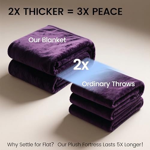 gogobunny Waterproof Bed Blanket, Reversible Sherpa Fleece Throw Blanket for Dog Puppy Cat, Furniture Cover Protects Bed Couch Sofa from Liquid Pee and Pet Fur (Dark Purple, 50x60 inches) - color: Dark Purple, size: 50x60 inches