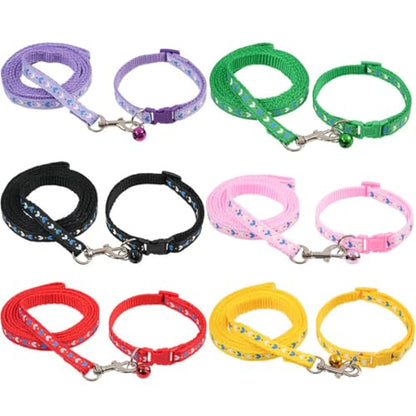 Black Bell Collar for Small Dogs Leash Set,Adjustable Buckle Heart Print Nylon Dog Collars for Xs XSmall Small Puppy Dogs Cat Kitten X-Small，Neck 7.5-12.5 Inch - color: Black2