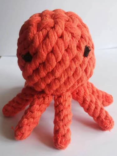 Dog Toys Puppy Teething Chew Toys,Dog Rope Toys,Cat Chew Toys,Safe Braided Rabbit Toys Healthy Gift - color: orange octopus