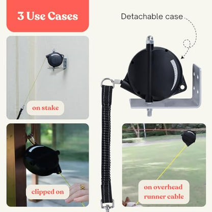 Heavy Duty Wall Mount Retractable Dog Tie out Cable for Small to Large Dogs-No Tangle Tie out Rope for Secure Yards/Garden-Heavy Duty Retractable Dog Leash-Ultimate Line for Outside Extends to 16.5 Ft - style: Wall Mount
