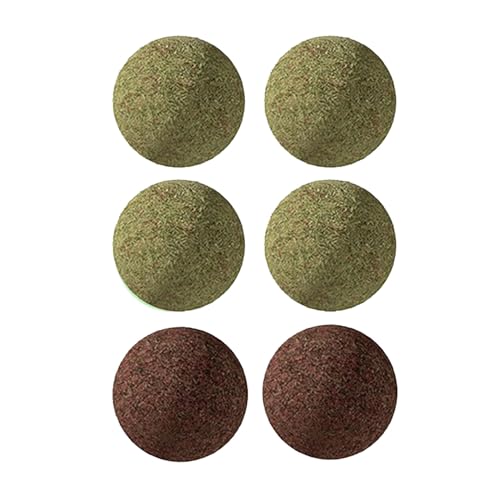 Cat Nip Balls, 4 Catnip Balls and 2 Gall Fruit Balls, Catnip Licking Ball Toys for Indoor Cats