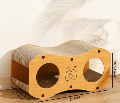 Cat Scratcher | Cardboard Cats Scratcher House | 23-Inch Cat Scratcher for Indoor Cats | Wavy Scratcher for Play, Scratch and Rest | Kitten Scratching Board Pad