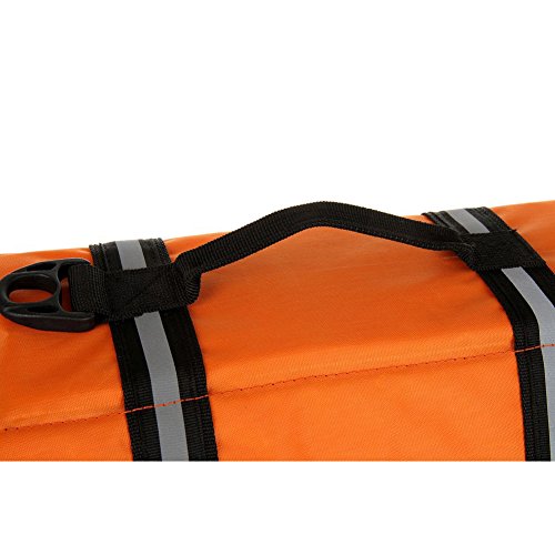 TESOON Adjustable Dog Life Jacket Reflective Quick Release - color: Orange, size: Small